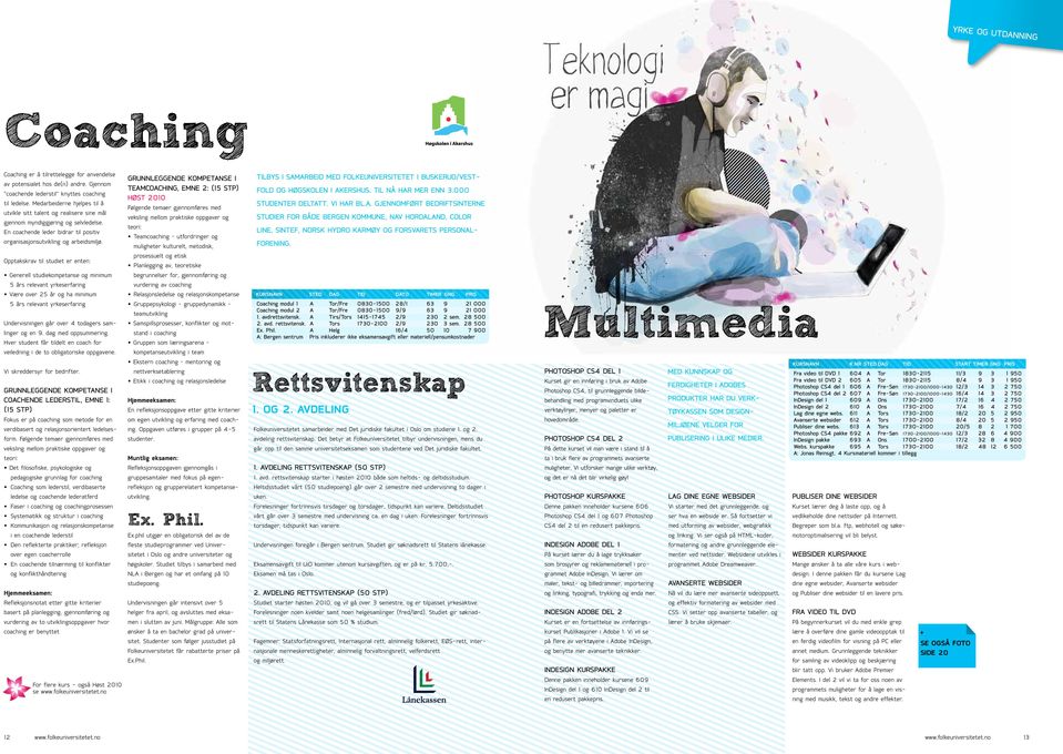 Opptakskrav til studiet er enten: Generell studiekompetanse og minimum 5 års relevant yrkeserfaring Være over 25 år og ha minimum 5 års relevant yrkeserfaring Undervisningen går over 4 todagers