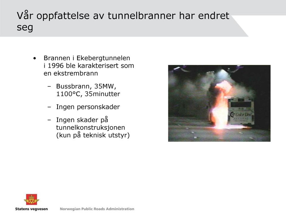 ekstrembrann Bussbrann, 35MW, 1100 C, 35minutter Ingen