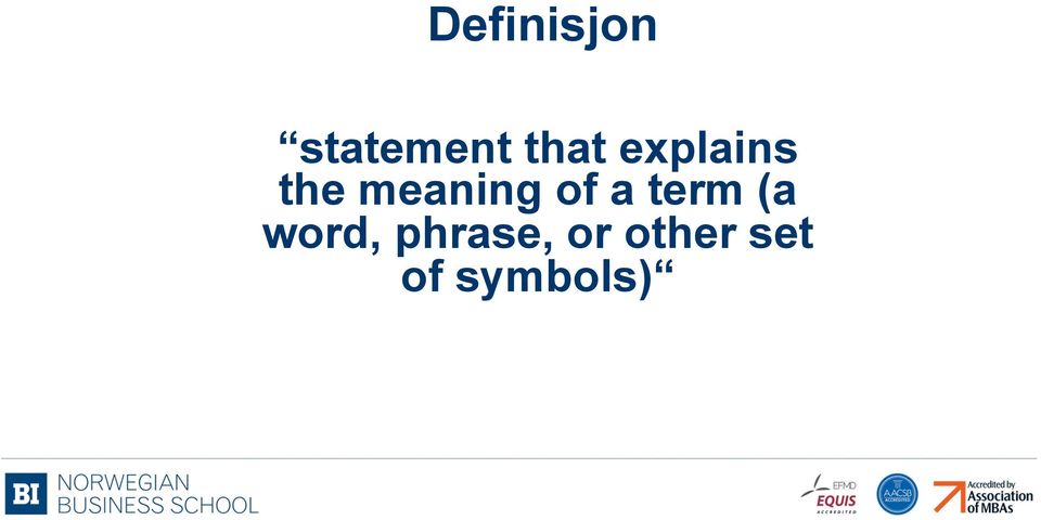 meaning of a term (a