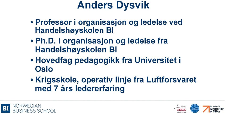 i organisasjon og ledelse fra Handelshøyskolen BI Hovedfag