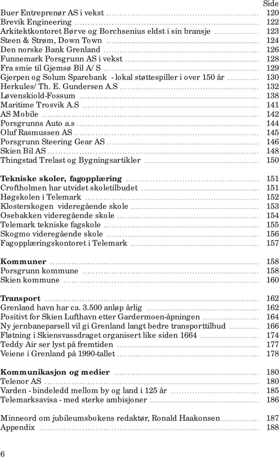 ................................................. 128 Fra smie til Gjemsø Bil A/S.......................................................... 129 Gjerpen og Solum Sparebank - lokal støttespiller i over 150 år.