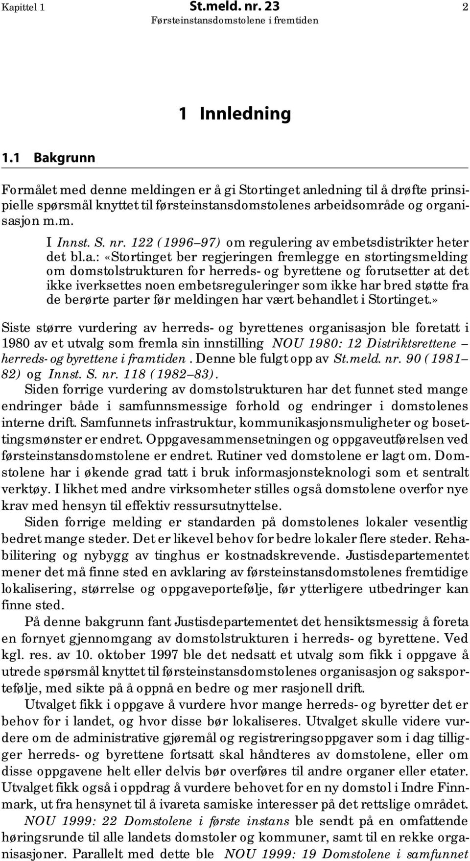 122 (1996 97) om regulering av