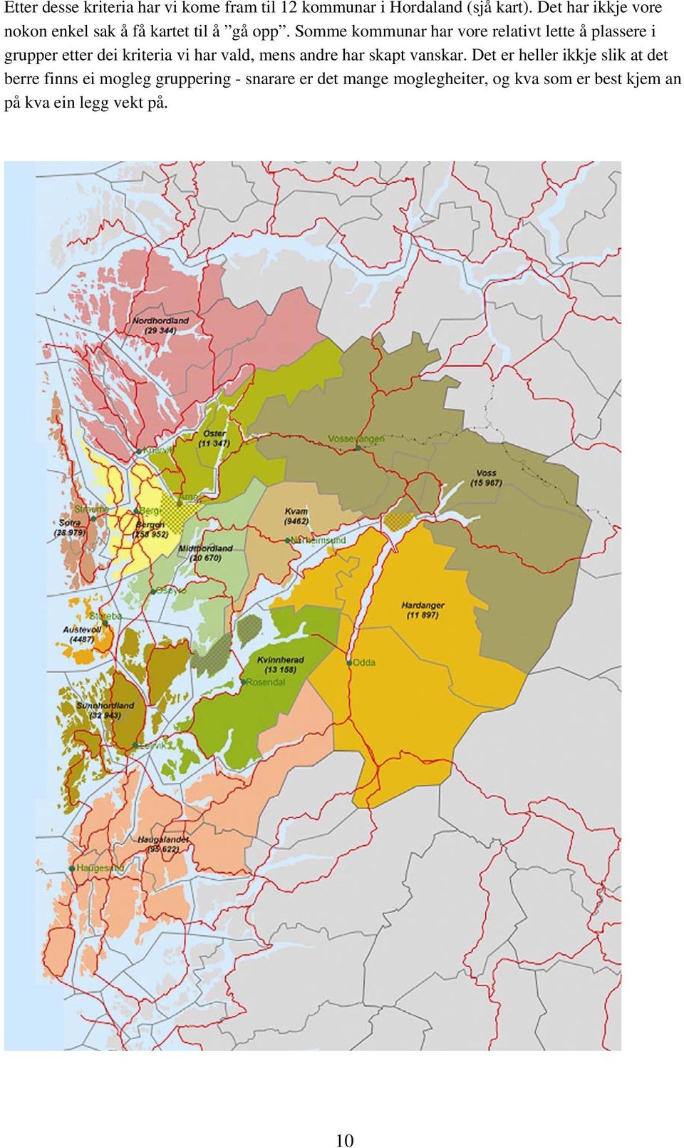 Somme kommunar har vore relativt lette å plassere i grupper etter dei kriteria vi har vald, mens andre