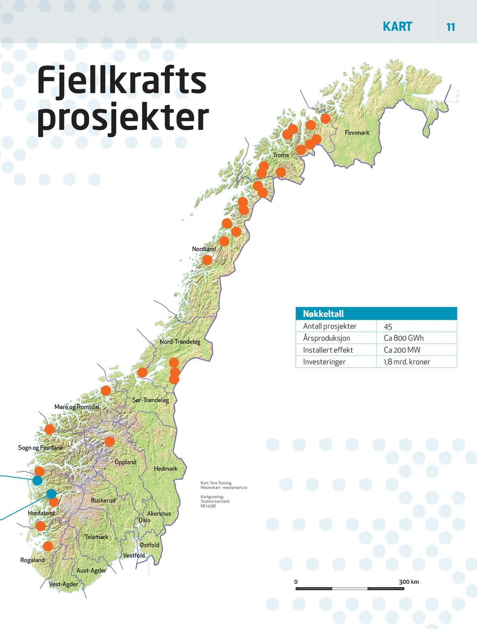 kroner Sør-Trøndelag Møre og Romsdal Sogn og Fjordane Oppland Hedmark Kart: Tore Tonning Mesterkart