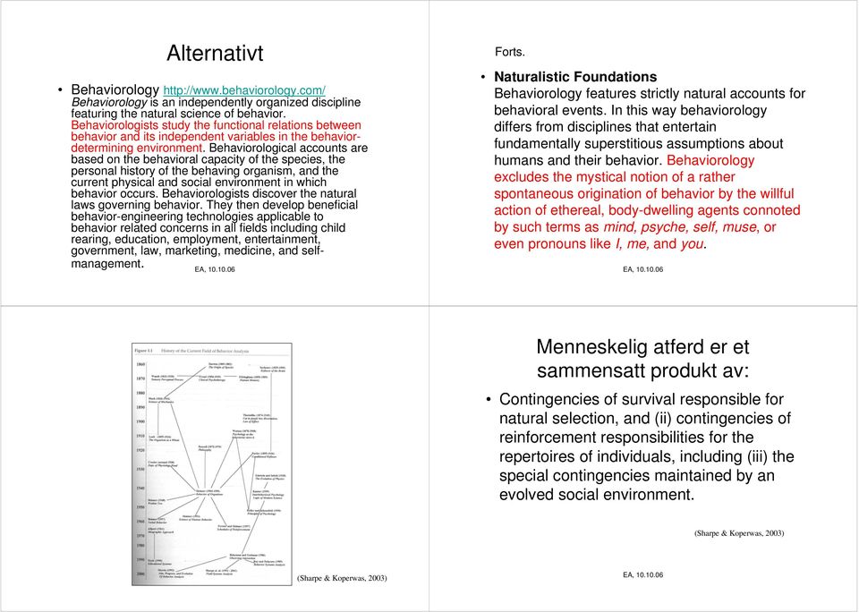 Behaviorology excludes the mystical notion of a rather spontaneous origination of behavior by the willful action of ethereal, body-dwelling agents connoted by such terms as mind, psyche, self, muse,