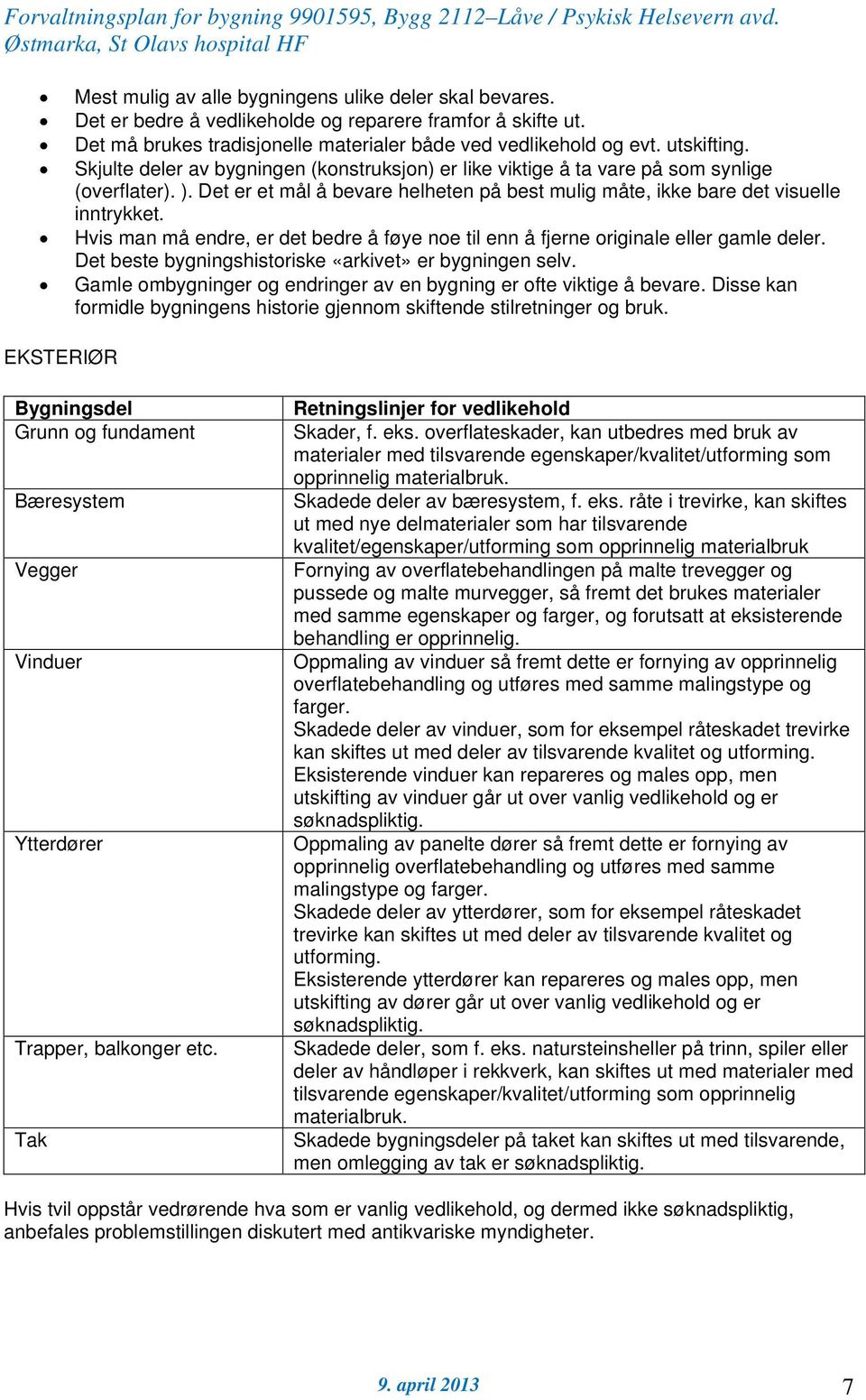 Hvis man må endre, er det bedre å føye noe til enn å fjerne originale eller gamle deler. Det beste bygningshistoriske «arkivet» er bygningen selv.