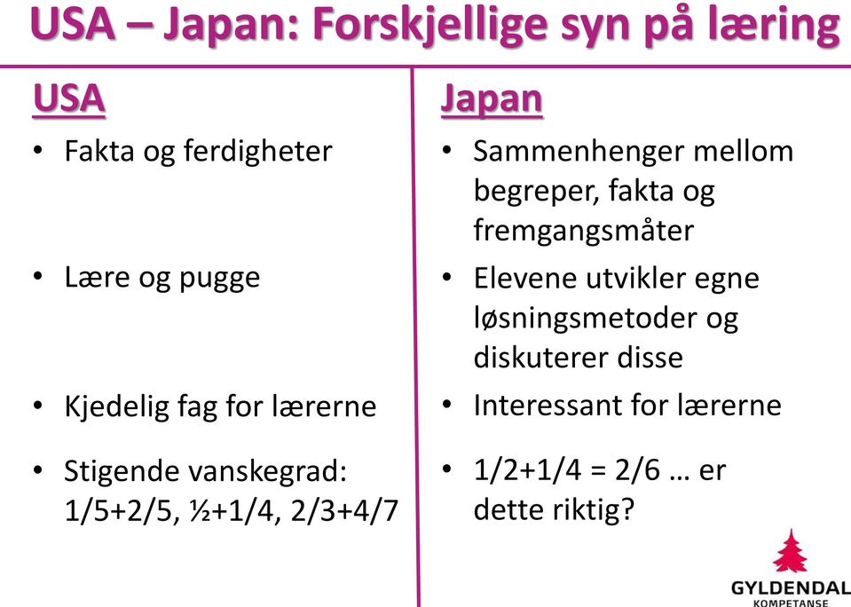 Sammenhenger mellom begreper, fakta og fremgangsmåter Elevene utvikler egne