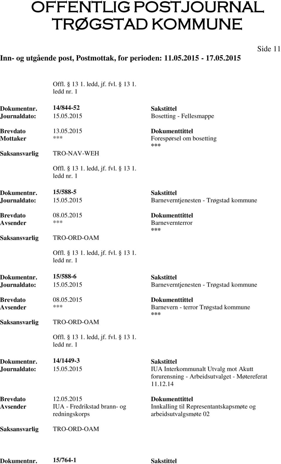 14/1449-3 Sakstittel Journaldato: 15.05.2015 IUA Interkommunalt Utvalg mot Akutt forurensning - Arbeidsutvalget - Møtereferat 11.12.