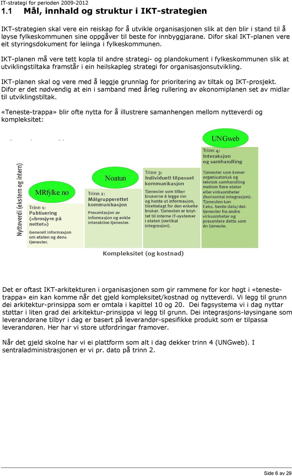 IKT-planen må vere tett kopla til andre strategi- og plandokument i fylkeskommunen slik at utviklingstiltaka framstår i ein heilskapleg strategi for organisasjonsutvikling.