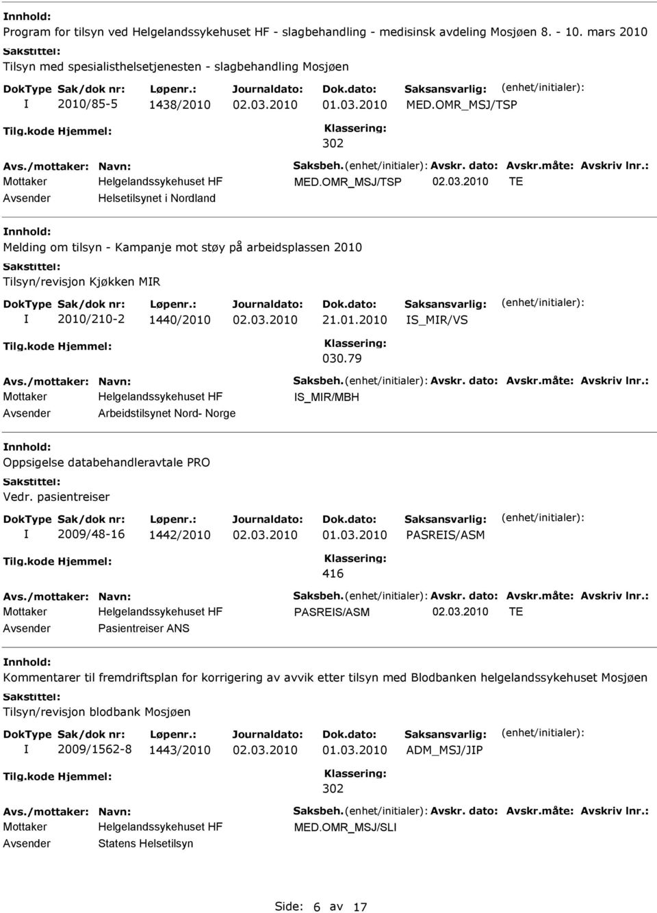 79 S_MR/MBH Arbeidstilsynet Nord- Norge Oppsigelse databehandleravtale PRO Vedr.