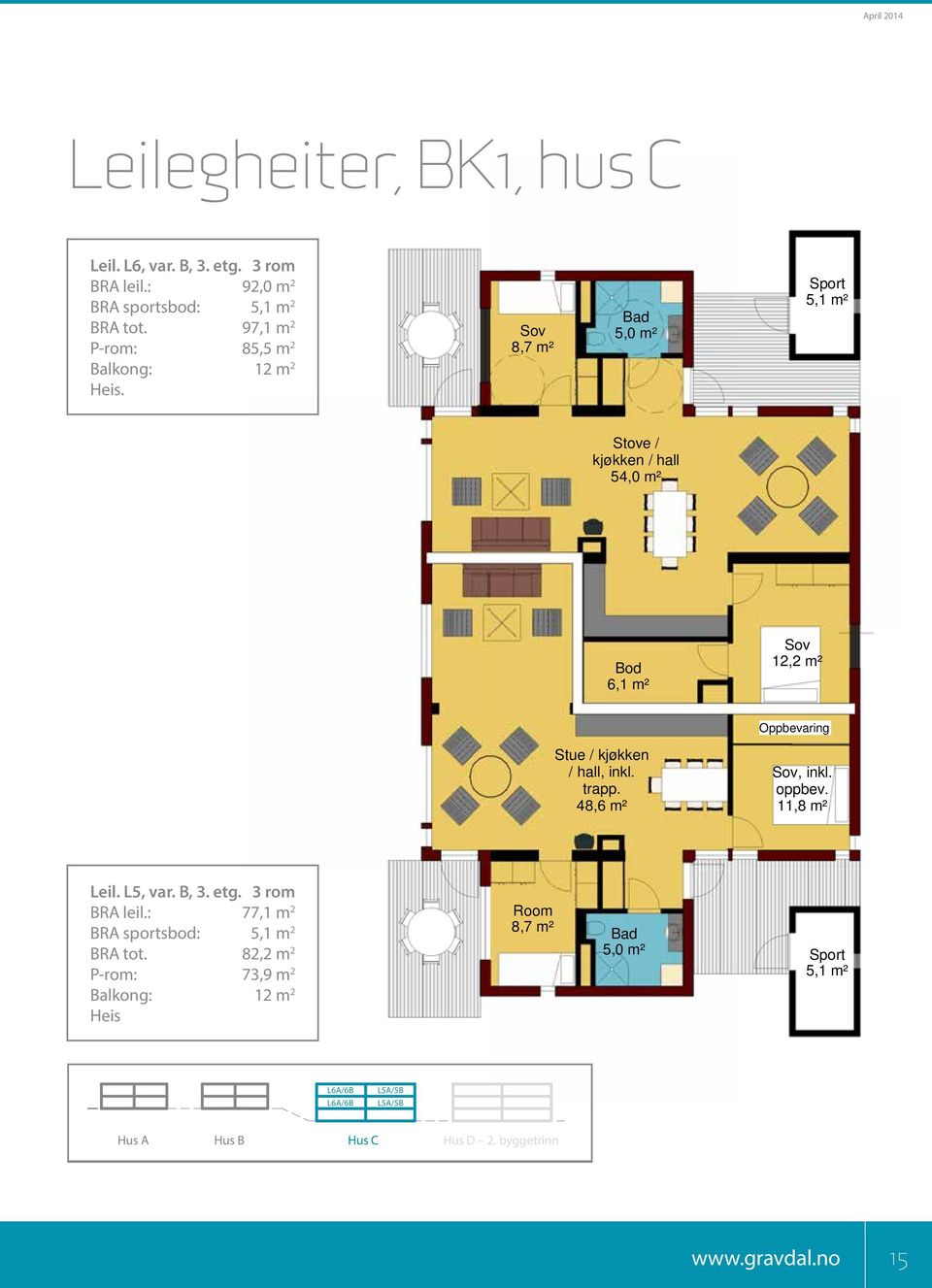 8,7 m² Bad 5,0 m² Sport 5,1 m² Stove / kjøkken / hall 54,0 m² Bod 6,1 m² 12,2 m² Oppbevaring Stue / kjøkken / hall, inkl. trapp.