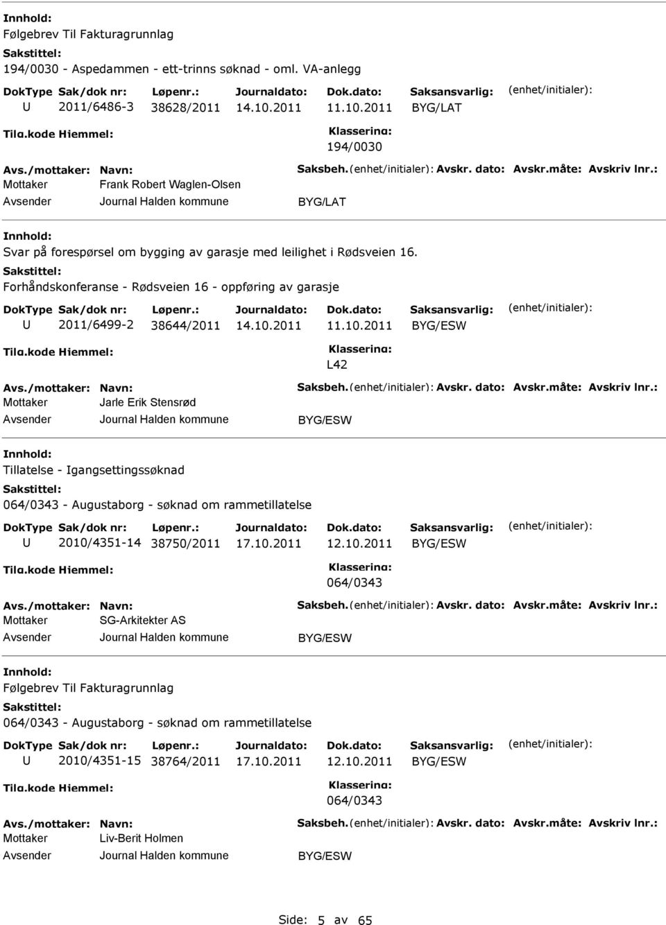 Forhåndskonferanse - Rødsveien 16 - oppføring av garasje 2011/6499-2 38644/2011 11.10.