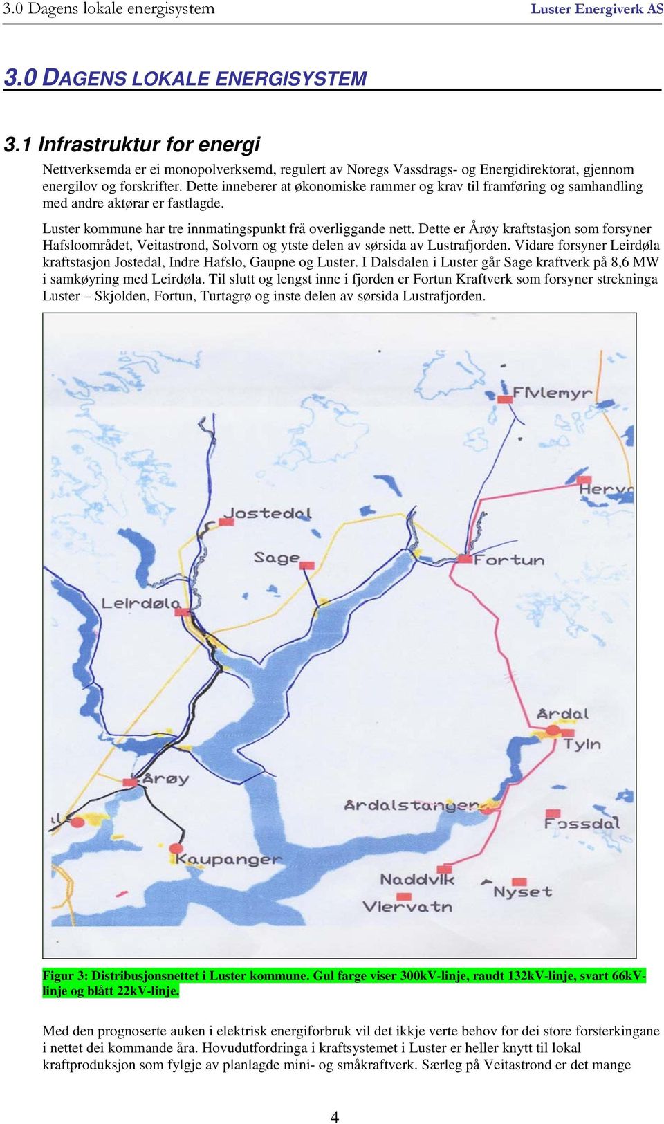 Dette inneberer at økonomiske rammer og krav til framføring og samhandling med andre aktørar er fastlagde. Luster kommune har tre innmatingspunkt frå overliggande nett.