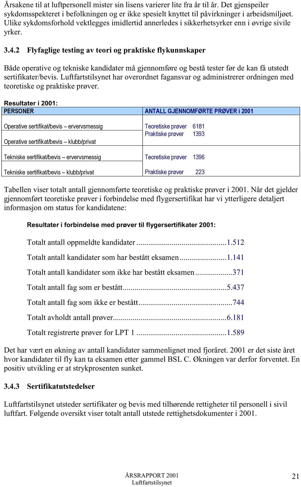 2 Flyfaglige testing av teori og praktiske flykunnskaper Både operative og tekniske kandidater må gjennomføre og bestå tester før de kan få utstedt sertifikater/bevis.