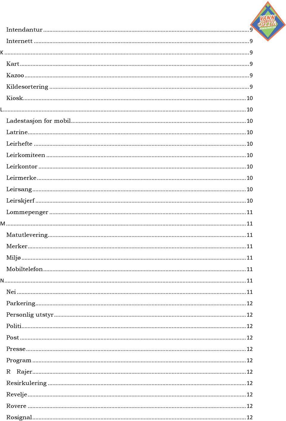 .. 10 Lommepenger... 11 M... 11 Matutlevering... 11 Merker... 11 Miljø... 11 Mobiltelefon... 11 N... 11 Nei... 11 Parkering.