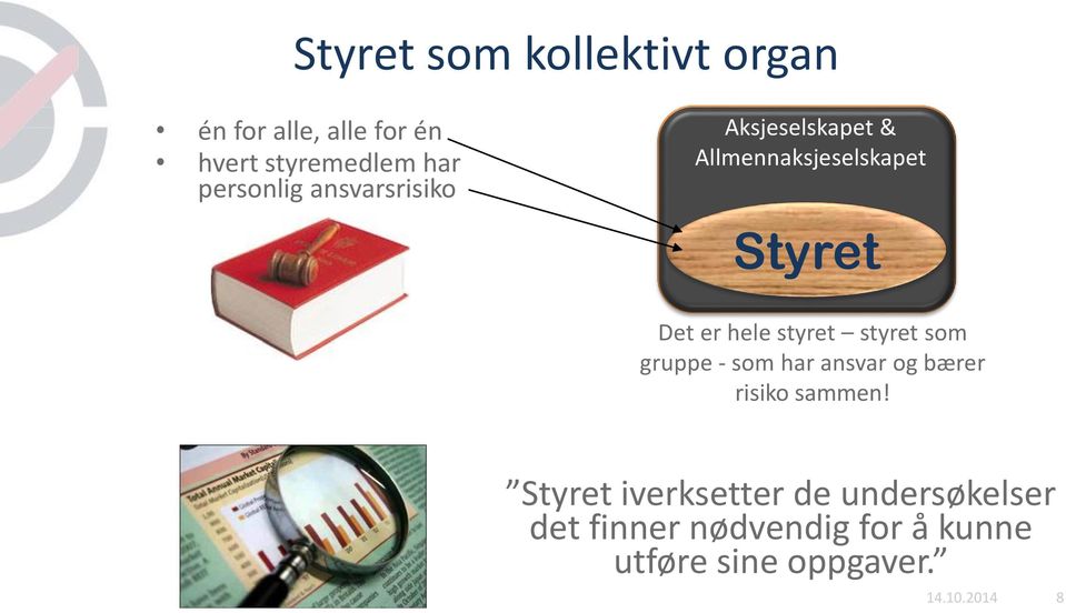 styret styret som gruppe - som har ansvar og bærer risiko sammen!