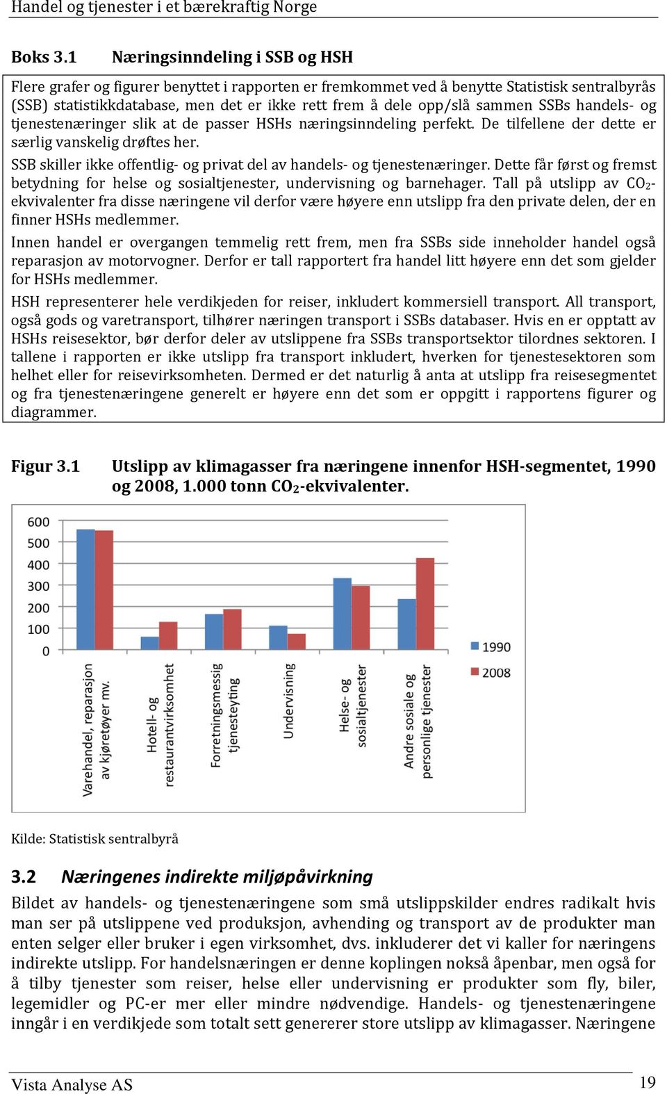 sammen SSBs handels- og tjenestenæringer slik at de passer HSHs næringsinndeling perfekt. De tilfellene der dette er særlig vanskelig drøftes her.