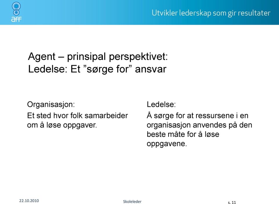 Ledelse: Å sørge for at ressursene i en organisasjon anvendes