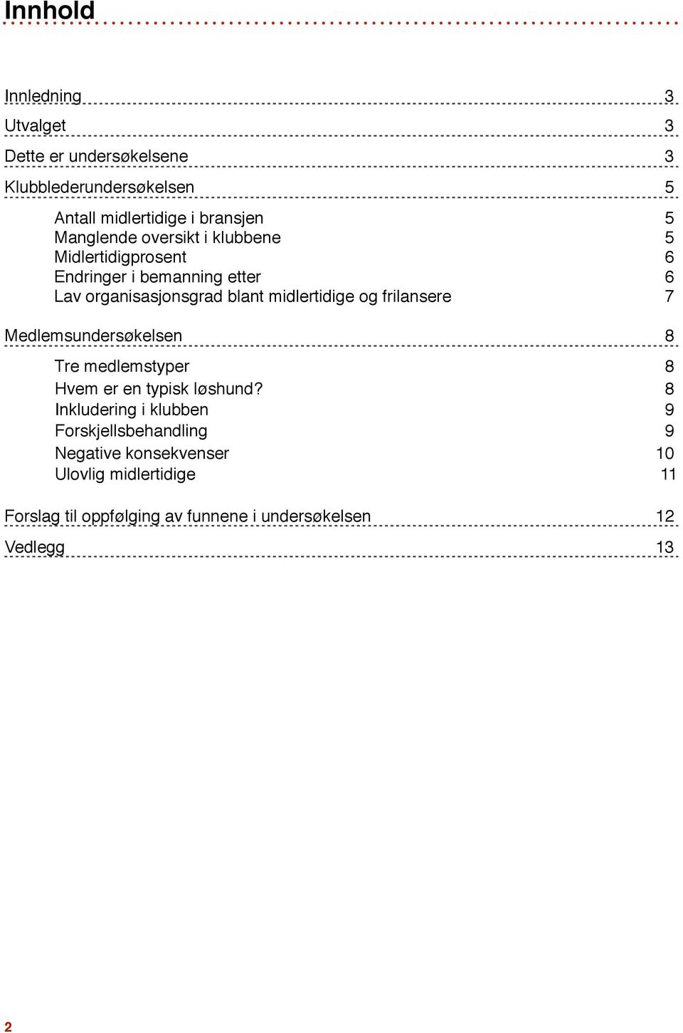 !!!!!!!! 8! Tre medlemstyper!!!!!!!!! 8! Hvem er en typisk løshund?!!!!!!! 8! Inkludering i klubben!!!!!!!! 9! Forskjellsbehandling!!!!!!!! 9! Negative konsekvenser!