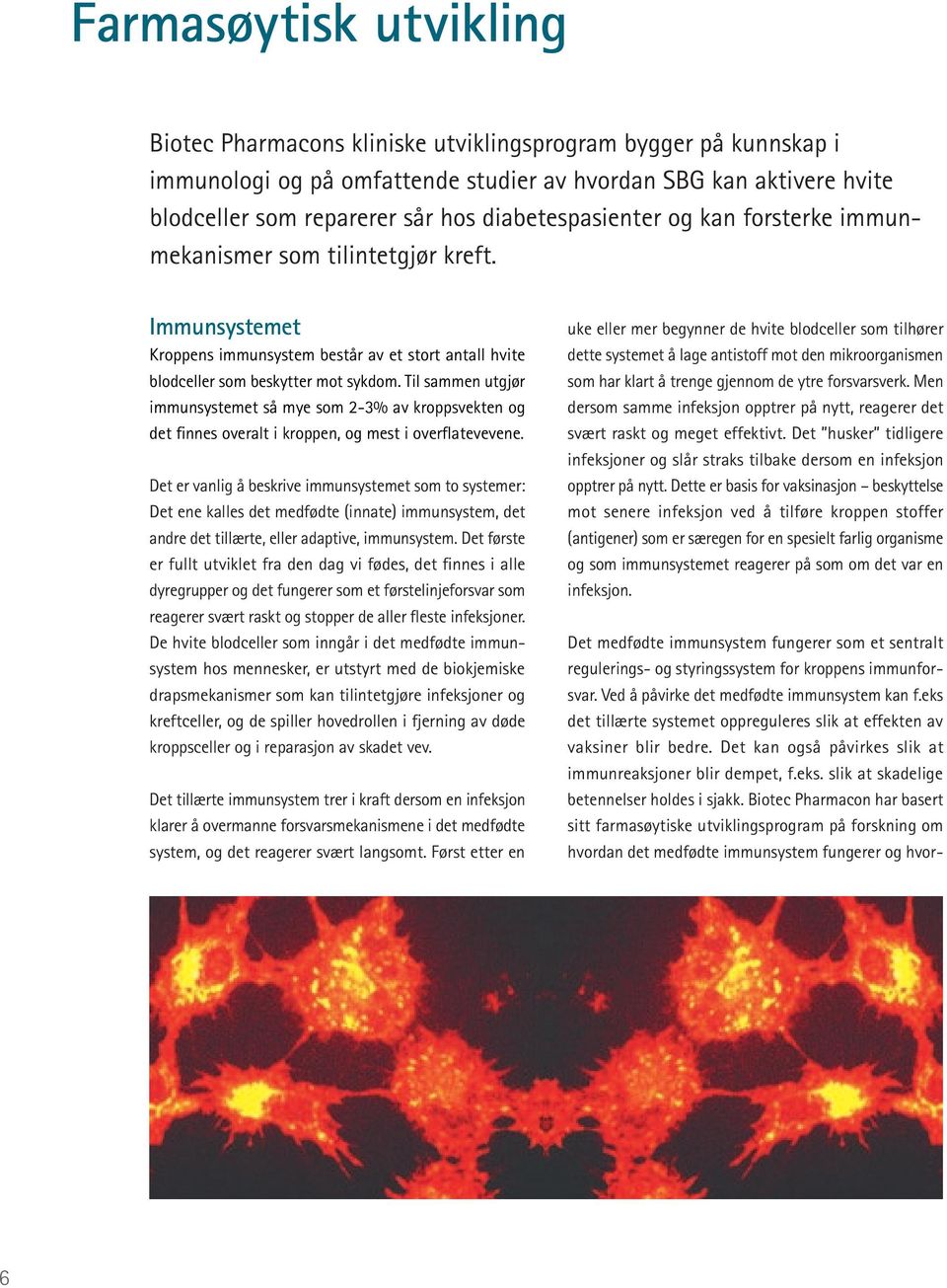 Til sammen utgjør immunsystemet så mye som 2-3% av kroppsvekten og det finnes overalt i kroppen, og mest i overflatevevene.