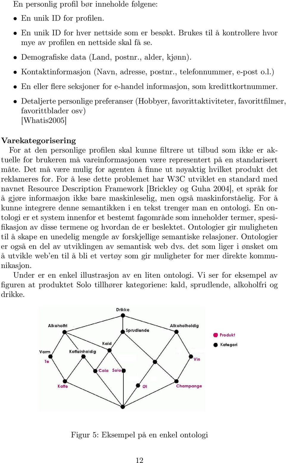 Detaljerte personlige preferanser (Hobbyer, favorittaktiviteter, favorittfilmer, favorittblader osv) [Whatis2005] Varekategorisering For at den personlige profilen skal kunne filtrere ut tilbud som