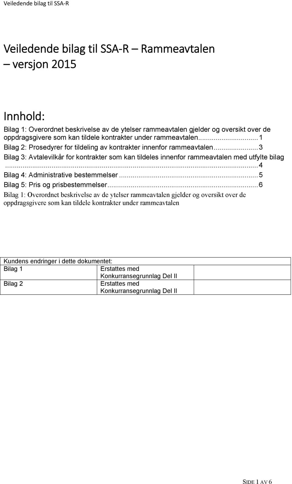 .. 4 Bilag 4: Administrative bestemmelser... 5 Bilag 5: Pris og prisbestemmelser.