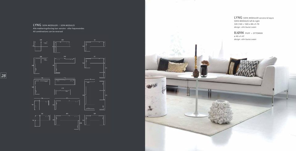 reversed LYNG SOFA MODULER venstre & høyre SOFA MODULES