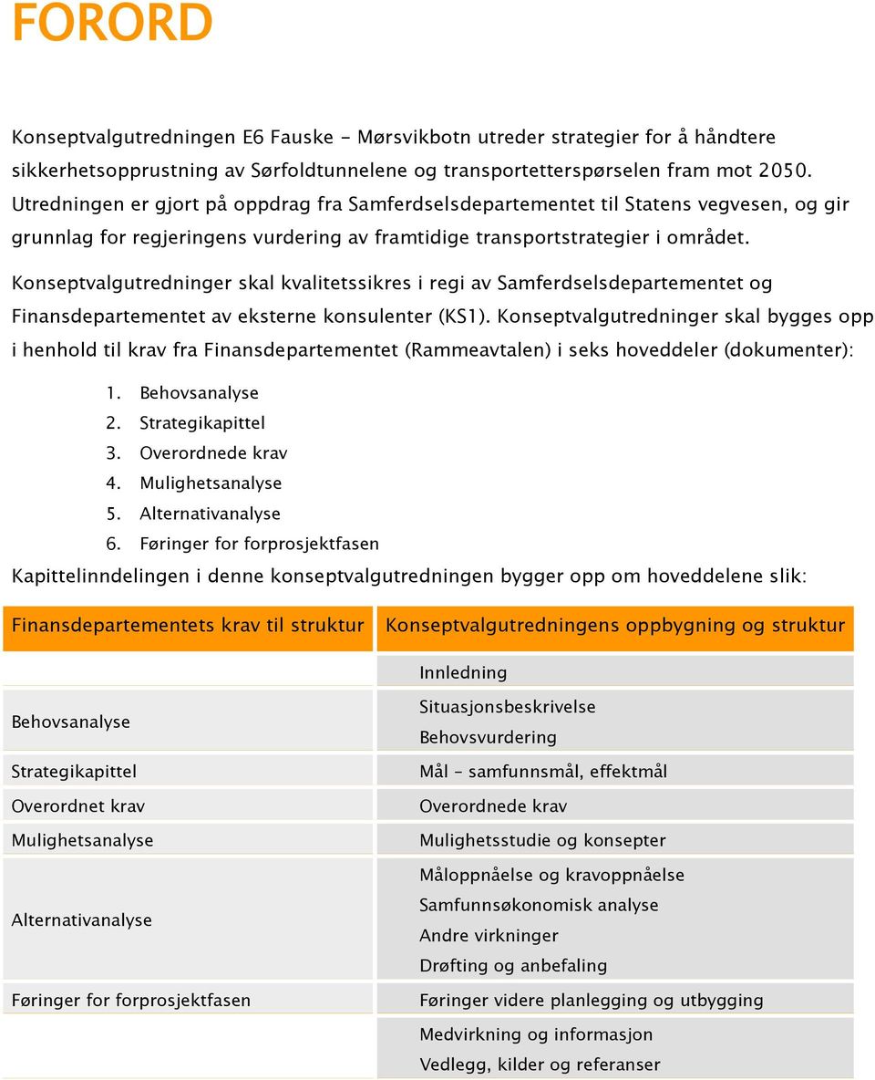 Konseptvalgutredninger skal kvalitetssikres i regi av Samferdselsdepartementet og Finansdepartementet av eksterne konsulenter (KS1).