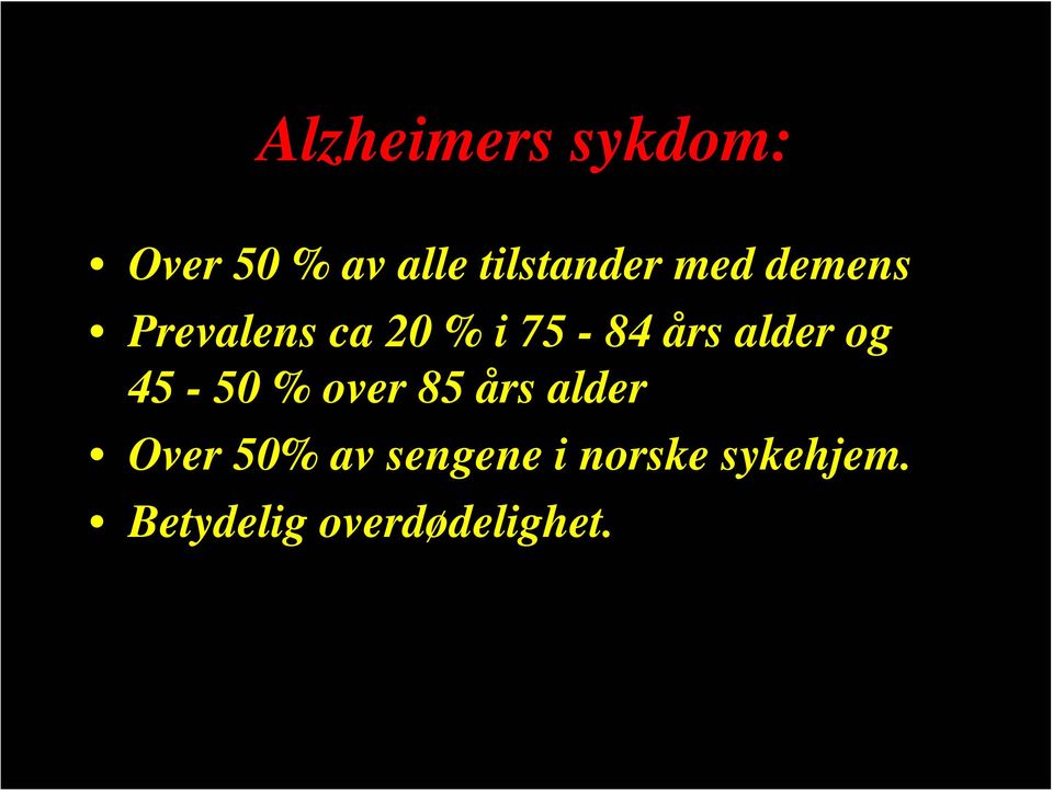 75-84 års alder og 45-50 % over 85 års alder