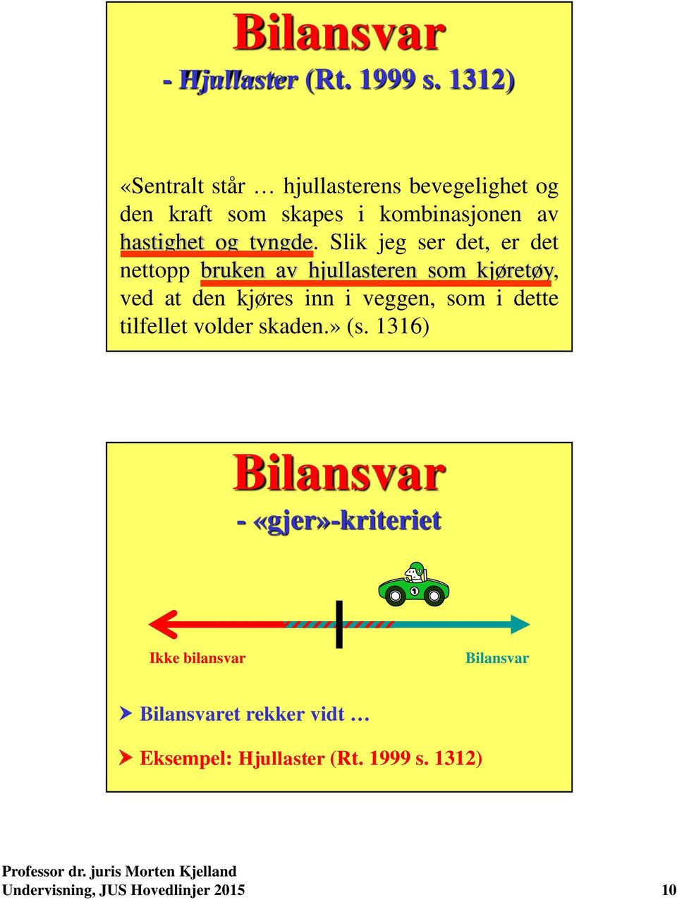 Slik jeg ser det, er det nettopp bruken av hjullasteren som kjøretøy, ved at den kjøres inn i veggen, som i dette