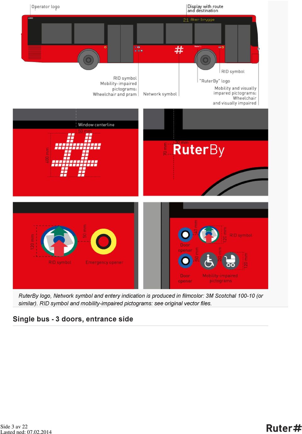 RID symbol and mobility impaired pictograms: see