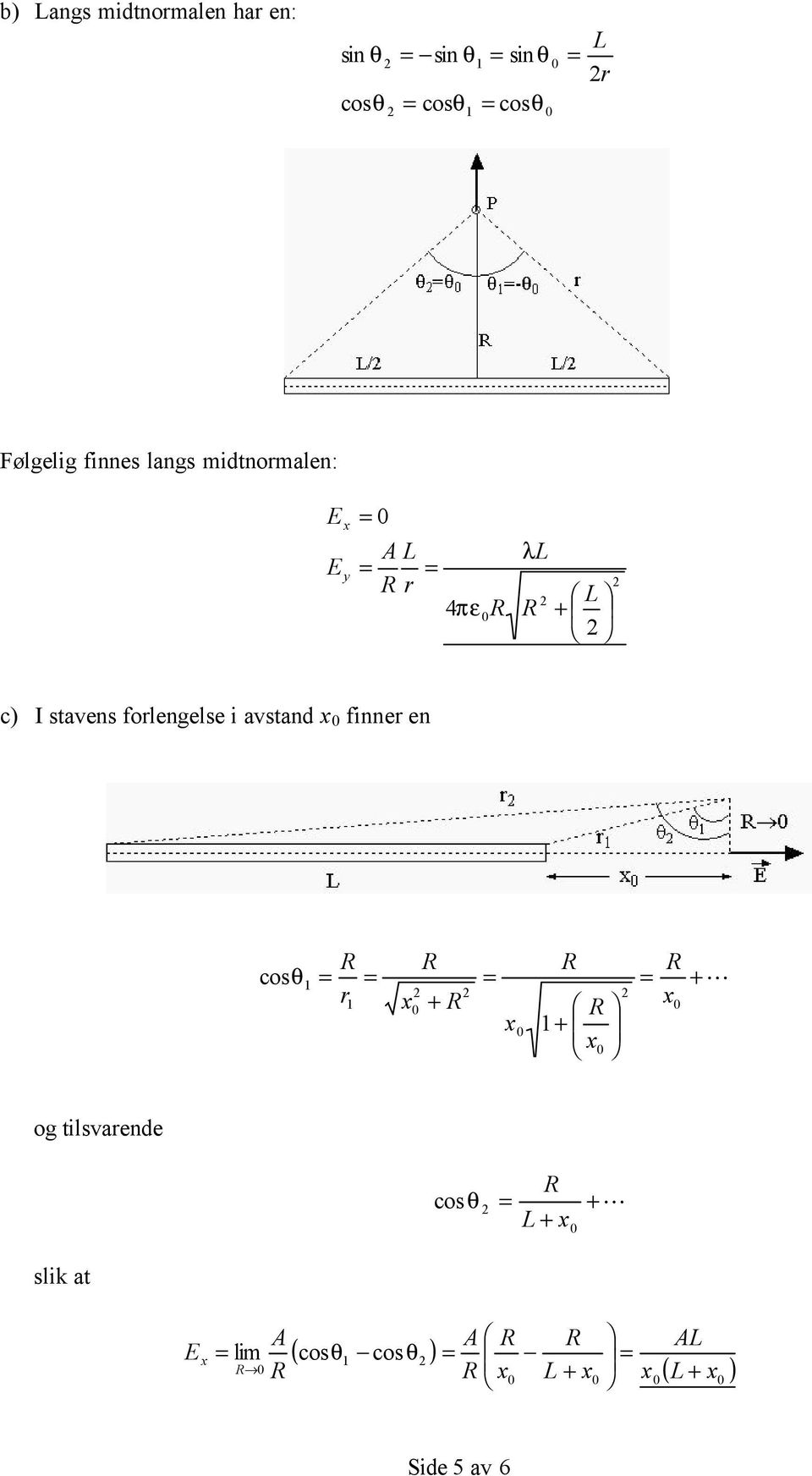 π λ c) I stvens folengelse i vstnd finne en L cos og