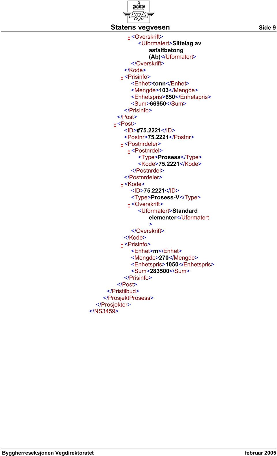 2221</Postnr> - <Postnrdeler> - <Postnrdel> <Type>Prosess</Type> <Kode>75.2221</Kode> </Postnrdel> </Postnrdeler> - <Kode> <ID>75.
