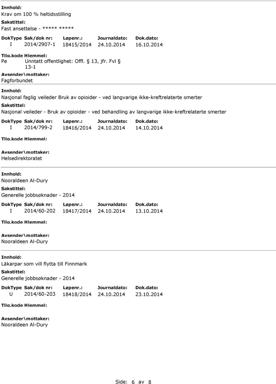 behandling av langvarige ikke-kreftrelaterte smerter 2014/799-2 18416/2014 14.10.