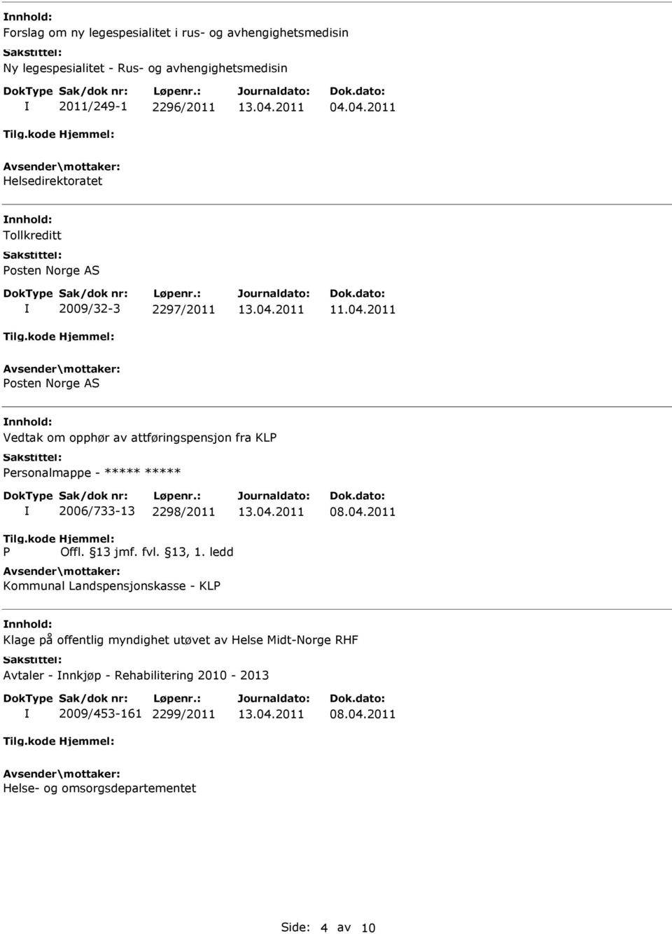 kode P Hjemmel: Offl. 13 jmf. fvl. 13, 1.