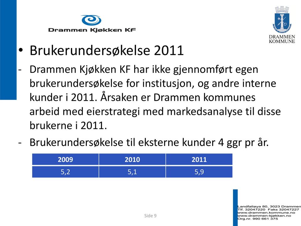 Årsaken er Drammen kommunes arbeid med eierstrategi med markedsanalyse til disse