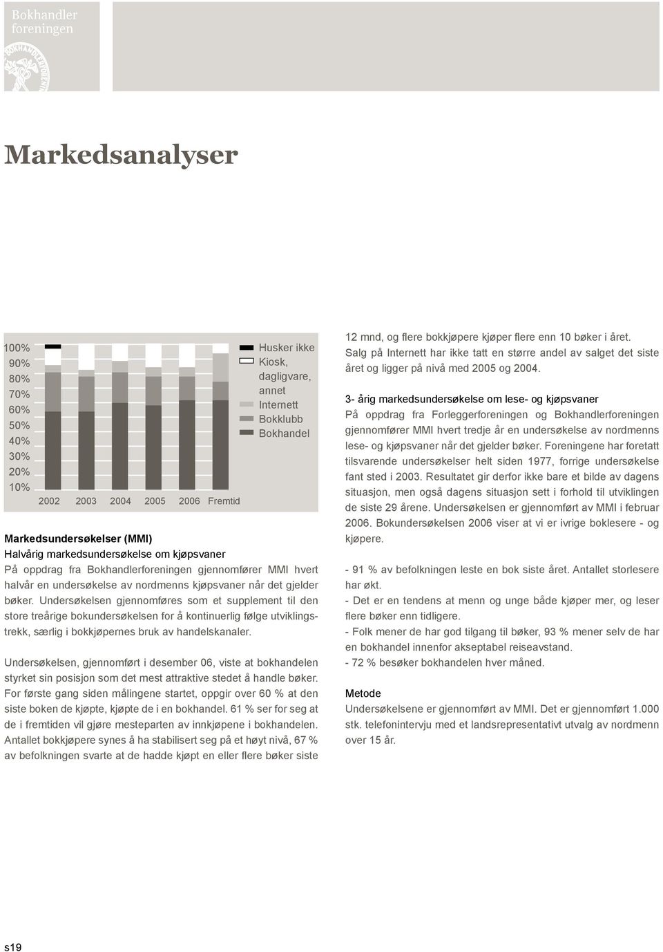 Undersøkelsen gjennomføres som et supplement til den store treårige bokundersøkelsen for å kontinuerlig følge utviklingstrekk, særlig i bokkjøpernes bruk av handelskanaler.