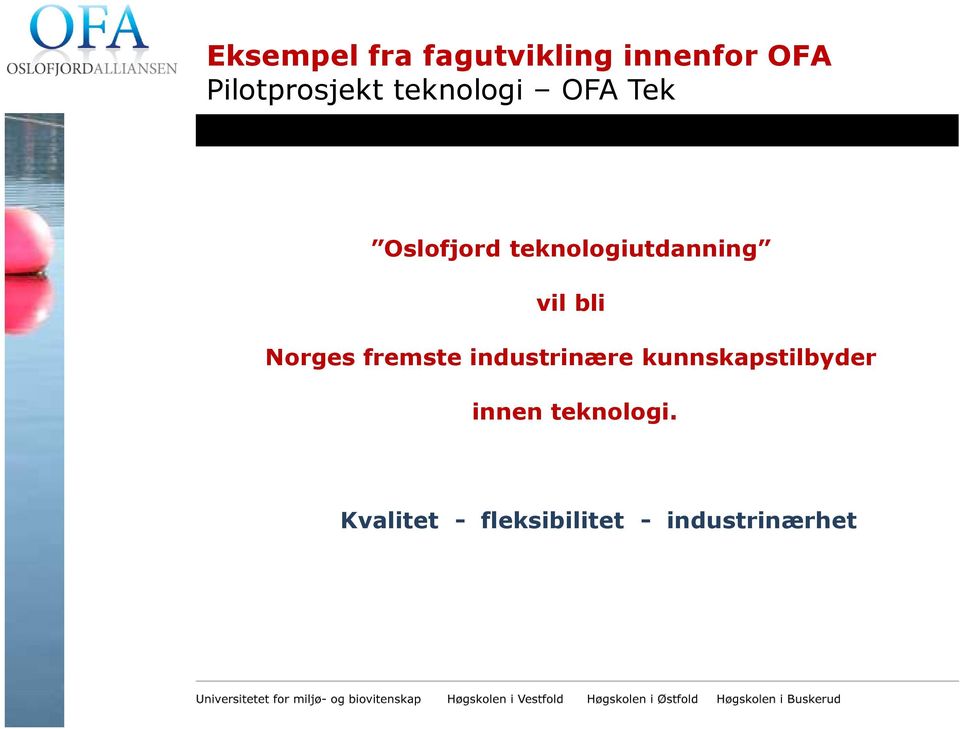 bli Norges fremste industrinære kunnskapstilbyder