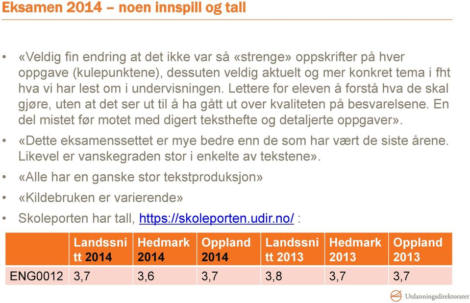 En del mistet før motet med digert teksthefte og detaljerte oppgaver». «Dette eksamenssettet er mye bedre enn de som har vært de siste årene.