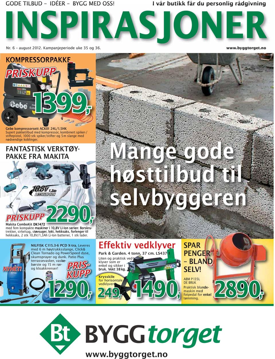 FANTASTISK VERKTØYPAKKE FRA MAKITA 2290,- Mange gode høsttilbud til selvbyggeren Makita ComboKit DK1472 med fem kompakte maskiner i 10,8V Li-Ion serien: Borskrutrekker, sirkelsag, støvsuger, lykt,