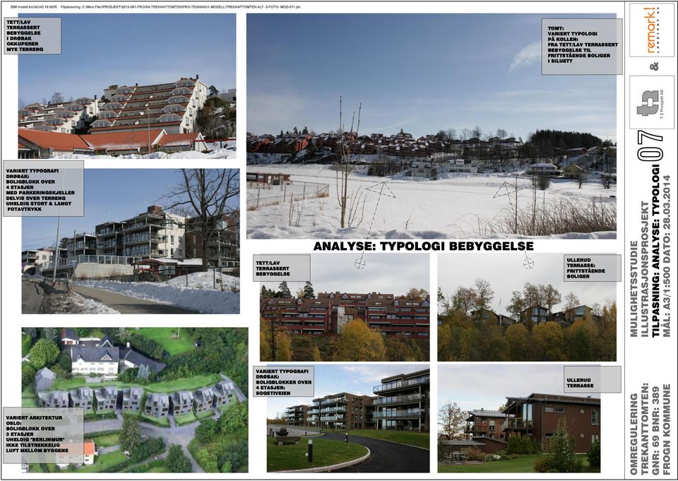 TETT/LAV TERRASSERT BEBYGGELSE ANALYSE: TYPOLOGI BEBYGGELSE ULLERUD TERRASSE: FRITTSTÅENDE BOLIGER TILPASNING: ANALYSE: TYPOLOGI VARIERT ARKITEKTUR OSLO: