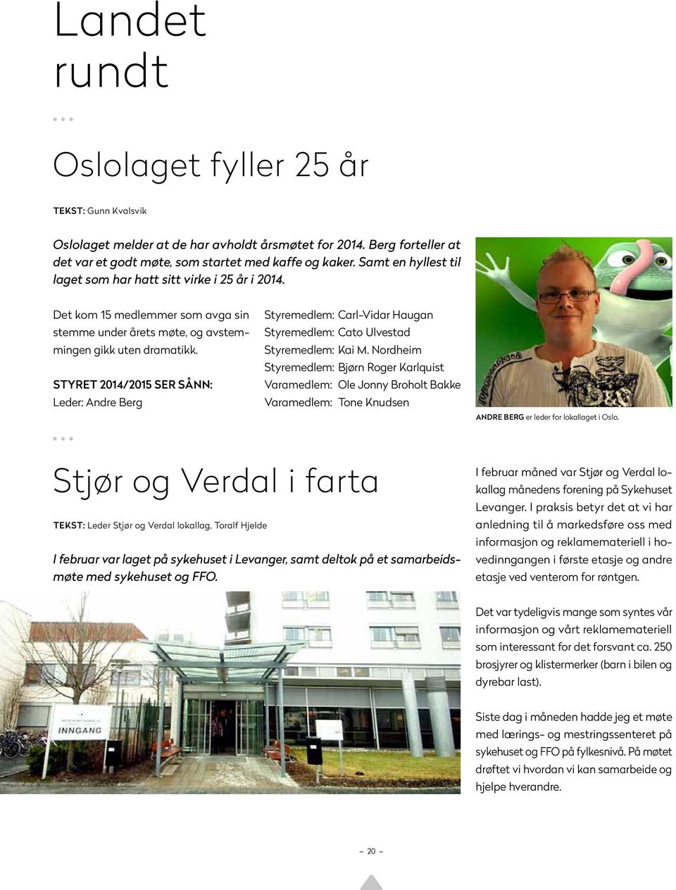 Styret 2014/2015 ser sånn: Leder: Andre Berg Styremedlem: Carl-Vidar Haugan Styremedlem: Cato Ulvestad Styremedlem: Kai M.