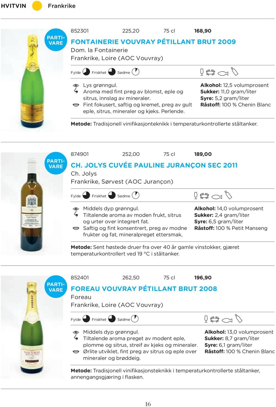 Alkohol: 12,5 volumprosent Sukker: 11,0 gram/liter Syre: 5,2 gram/liter Råstoff: 100 % Chenin Blanc Metode: Tradisjonell vinifikasjonteknikk i temperaturkontrollerte ståltanker.