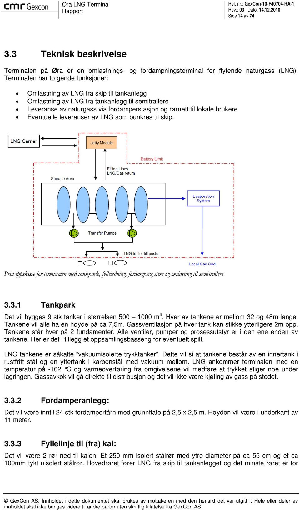 brukere Eventuelle leveranser av LNG som bunkres til skip. Prinsippskisse for terminalen med tankpark, fylleledning, fordampersystem og omlasting til semitrailere. 3.