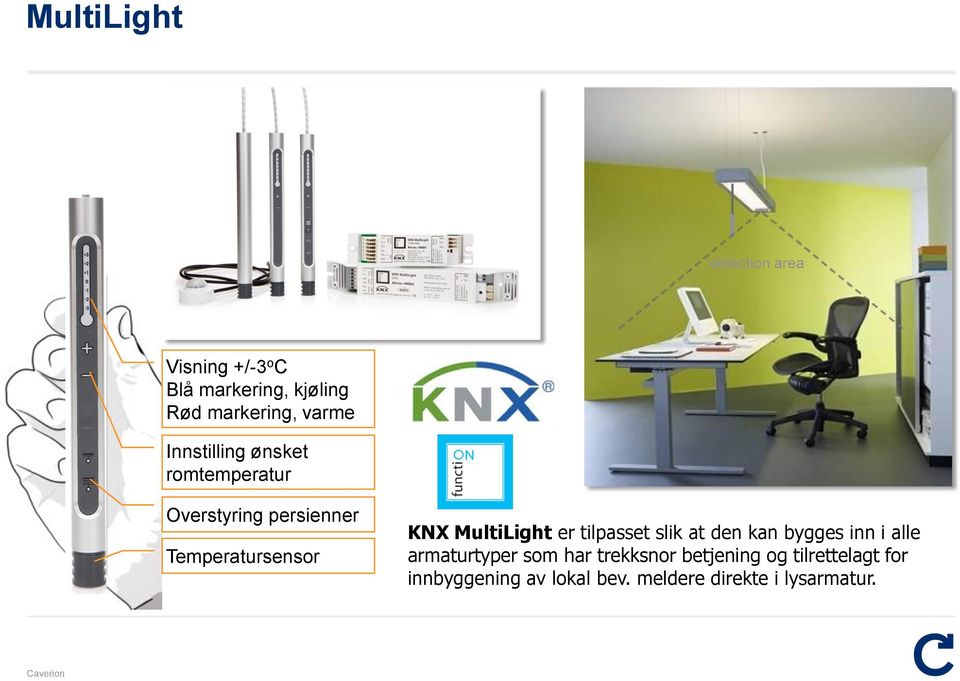 MultiLight er tilpasset slik at den kan bygges inn i alle armaturtyper som har