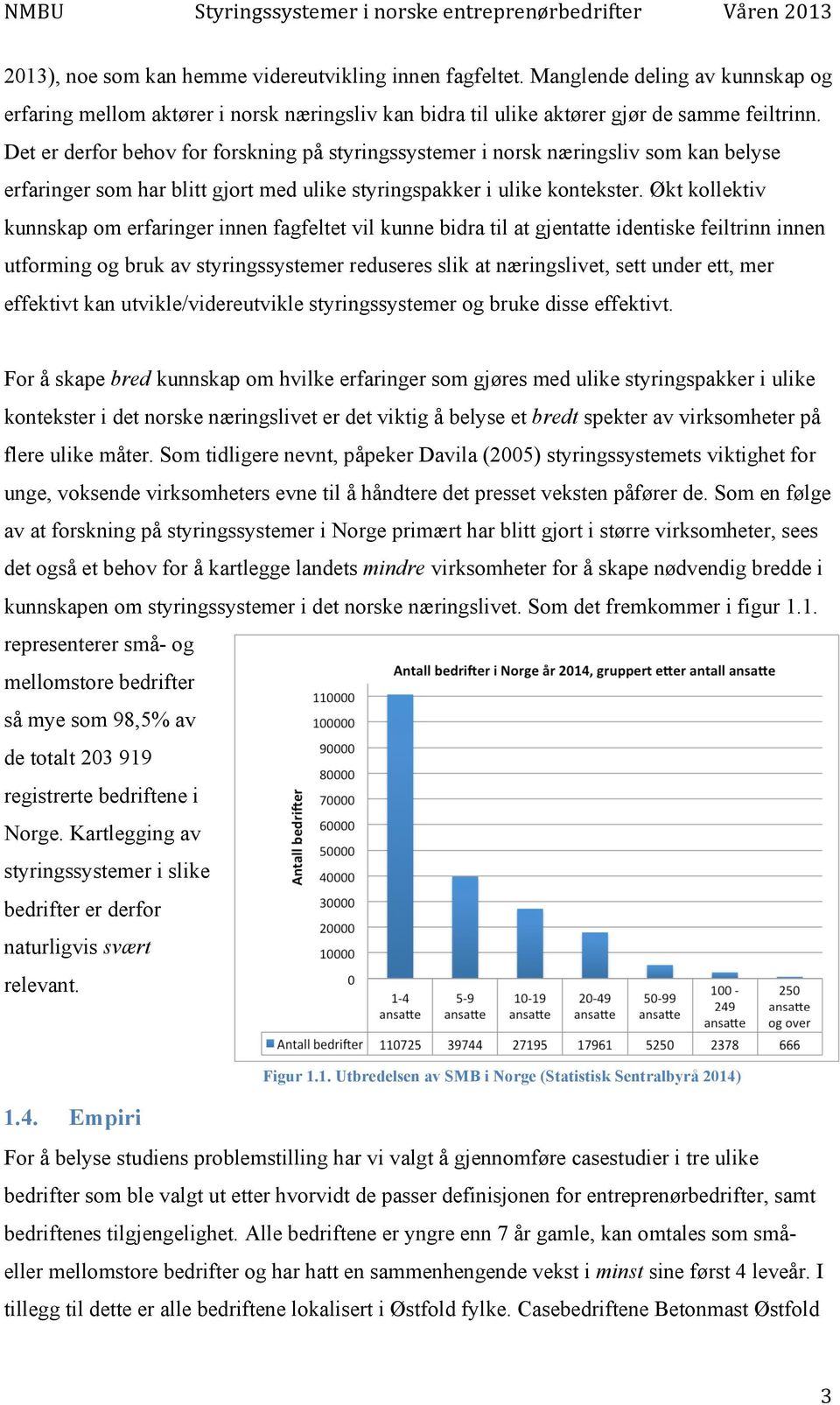 Det er derfor behov for forskning på styringssystemer i norsk næringsliv som kan belyse erfaringer som har blitt gjort med ulike styringspakker i ulike kontekster.