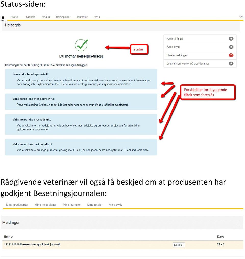 beskjed om at produsenten