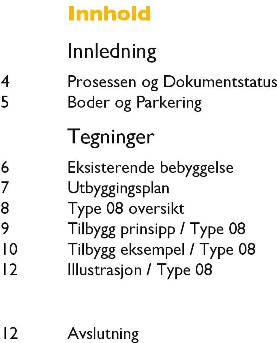 bebyggelse Utbyggingsplan Type 08 oversikt Tilbygg prinsipp