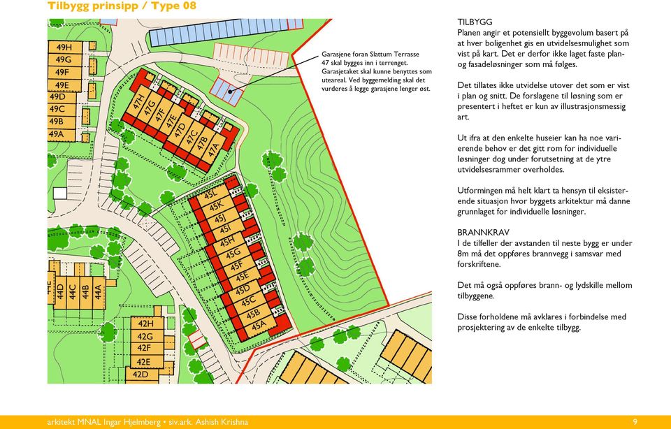 Det er derfor ikke laget faste planog fasadeløsninger som må følges. Det tillates ikke utvidelse utover det som er vist i plan og snitt.