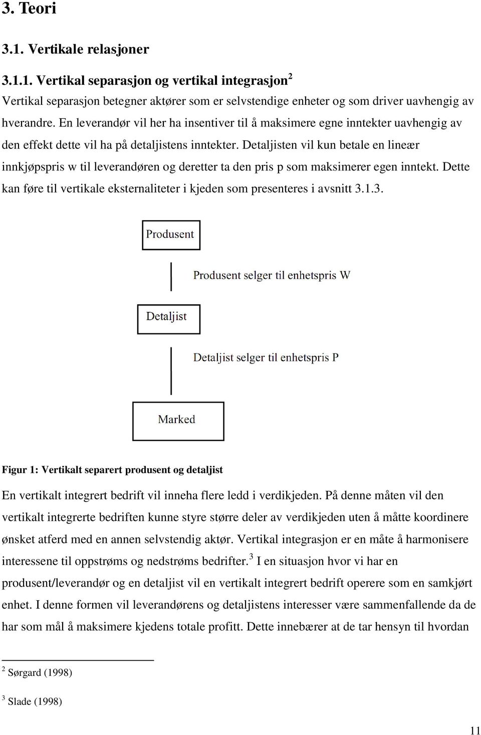 Detaljisten vil kun betale en lineær innkjøpspris w til leverandøren og deretter ta den pris p som maksimerer egen inntekt.